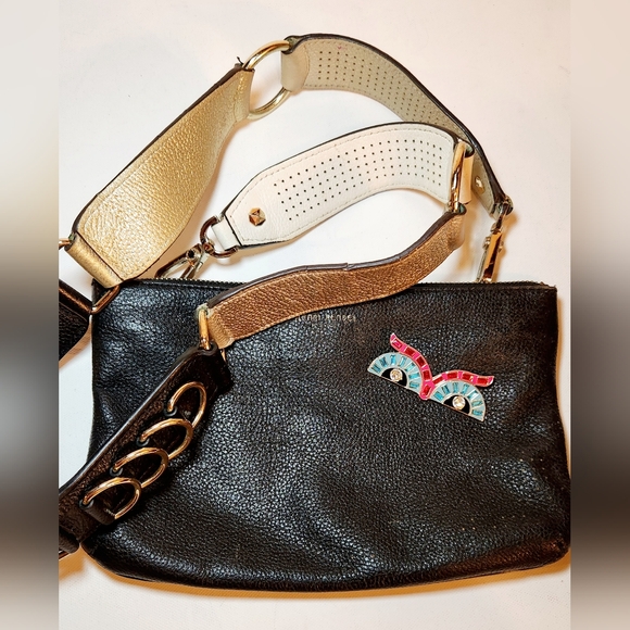 Henri bendel black influencer crossbody with Hazel's eyes pin
